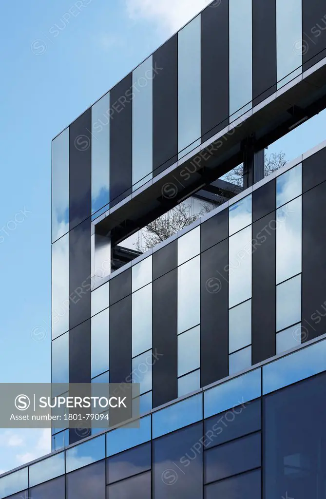 Corby Cube, Corby, United Kingdom. Architect: Hawkins Brown Architects Llp, 2010. Graphic Detail Of Glazed And Reflective Facade.