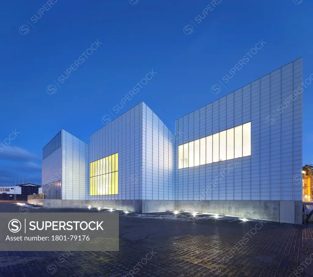 Turner Contemporary Gallery, Margate, United Kingdom. Architect: David Chipperfield Architects Ltd, 2011. Monopitch Volumes Shimmering At Dusk.