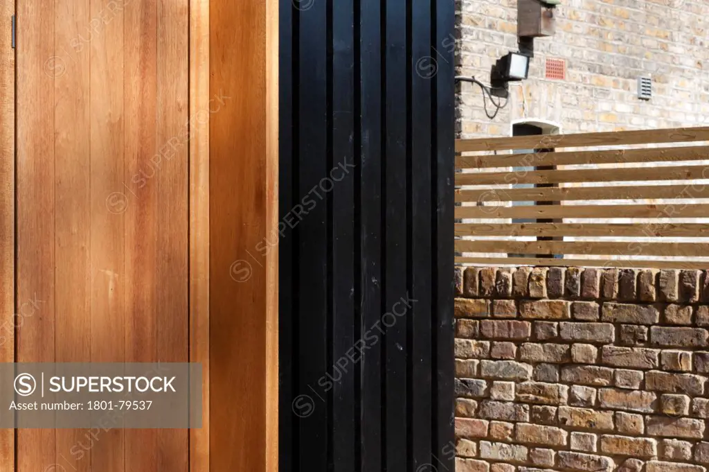 Victoria Road Private Home, London, United Kingdom. Architect: Ob-A, 2012. Detail Of Cladding And Brick.
