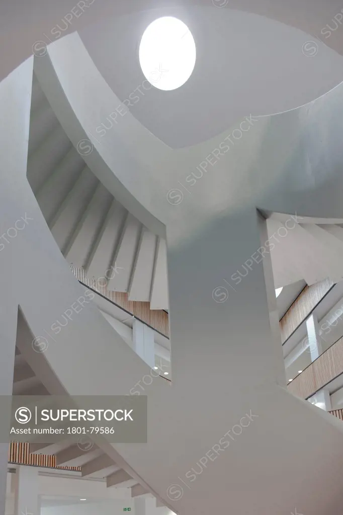 Sidney Stringer Academy, Coventry, Coventry, United Kingdom. Architect: Sheppard Robson , 2012. Staircase Detail.