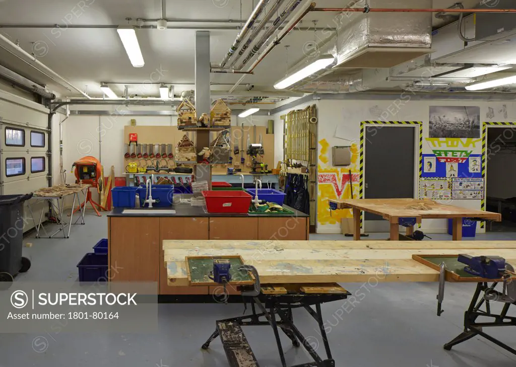 Stanley Park High School, Sutton, United Kingdom. Architect: Haverstock Associates Llp, 2012. Joinery Workshop.