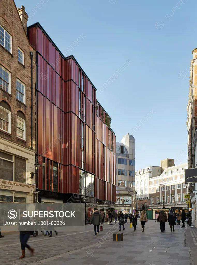 28 South Molton Street, London, United Kingdom. Architect: Dsdha, 2012. Perspective Of Molton Street From Southeast.