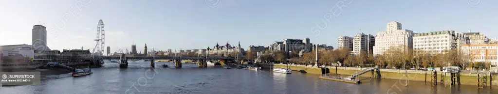 London Panoramas, London, United Kingdom. Architect: Not Applicable, 2013. River View From Waterloo Bridge With Victoria Embankment Towards West.