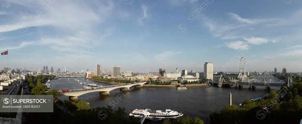 London Panoramas, London, United Kingdom. Architect: Not Applicable, 2013. Elevated River View From North With Bridges.