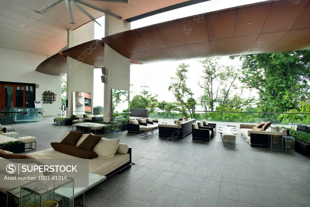 Capella Hotel, Sentosa Island, Singapore, Singapore. Architect: Foster + Partners, 2009. View Of Terrace Bar.