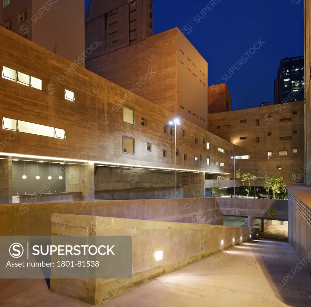 Praca Das Artes, Sao Paulo, Brazil. Architect: Brasil Arquitectura, 2012. View Of Ramp Leading To Underground Parking Area.