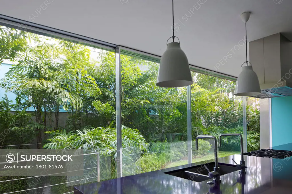 Casa Cubo, Sao Paulo, Brazil. Architect: Studio Mk27- Marcio Kogan, 2012. Interior View Of Kitchen.