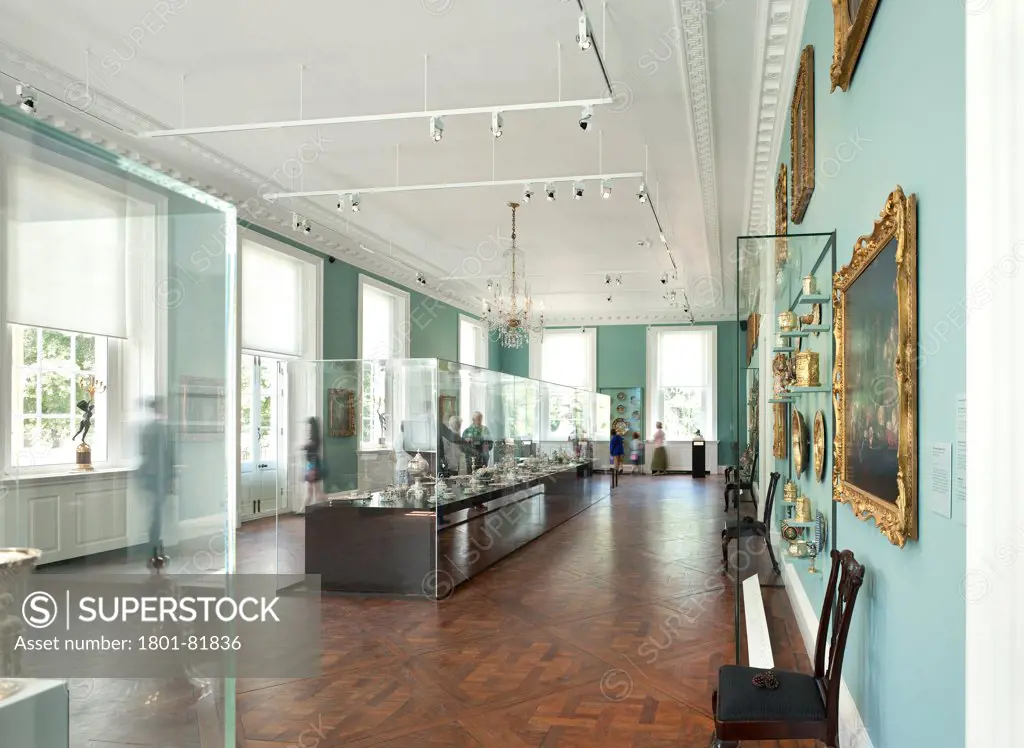Holburne Museum, Bath, United Kingdom. Architect: Eric Parry Architects Ltd, 2011. View Of The Ballroom In The Old Building, Housing The Permanent Exhibition Of Georgian Artefacts And Paintings.