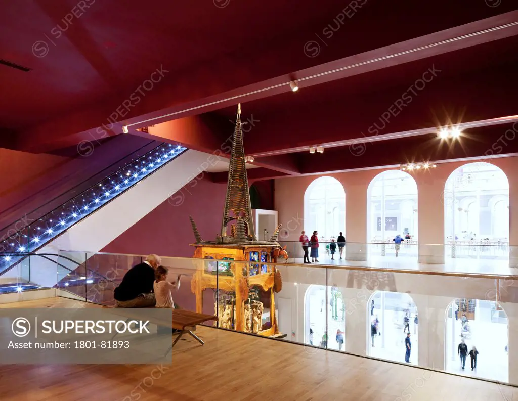 National Museum Of Scotland Redevelopment, City Of Edinburgh, United Kingdom. Architect: Gareth Hoskins Architects, 2011. View From The The Discoveries Gallery And Exhibition Foyer Towards The Grand Gallery.