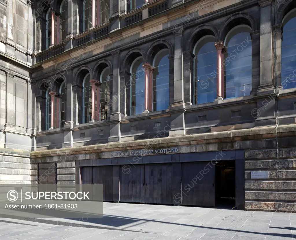 National Museum Of Scotland Redevelopment, City Of Edinburgh, United Kingdom. Architect: Gareth Hoskins Architects, 2011. View Of The New Museum Entrance.