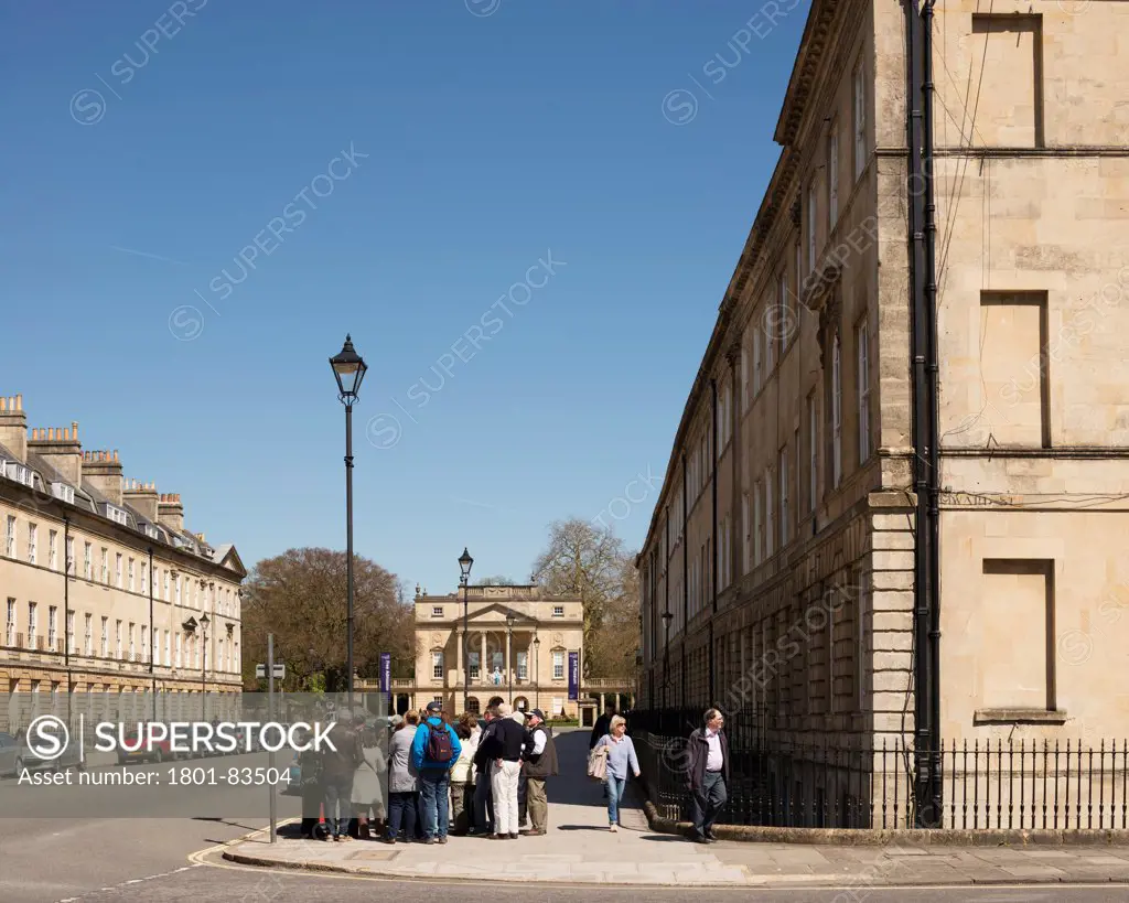 Holburne Museum, Bath, United Kingdom. Architect: Eric Parry Architects Ltd, 2011. View of front facade along Great Pulteney Street.