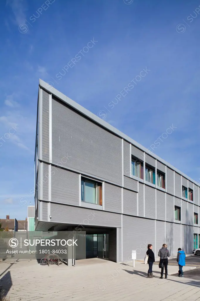 SOAR Works Enterprise Centre Sheffield, Sheffield, United Kingdom. Architect 00/, 2013. Entrance and front corner.