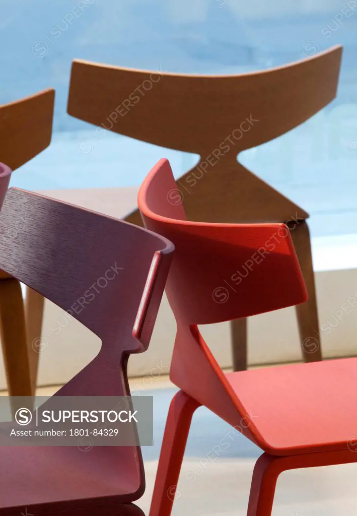 Arper London Showroom, London, United Kingdom. Architect 6A, 2012. Abstract image of chairs arranged in the showroom window.