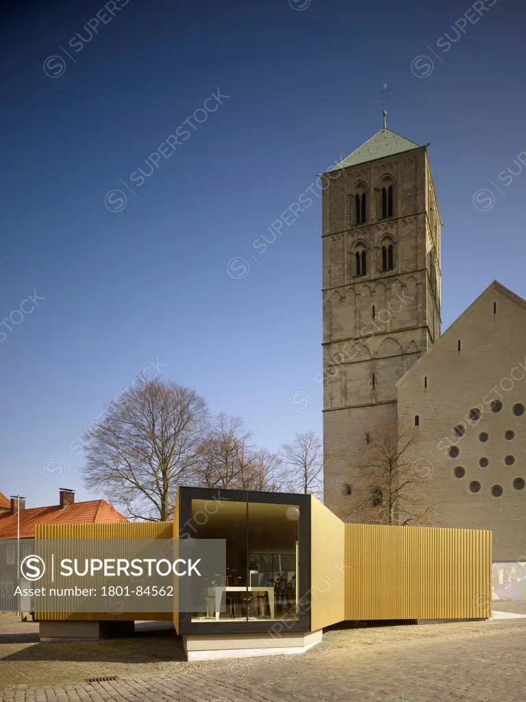 Goldene Pracht Pavillon, Muenster, Germany. Architect modulorbeat, 2012. Pavilion located on Cathedral's Square.