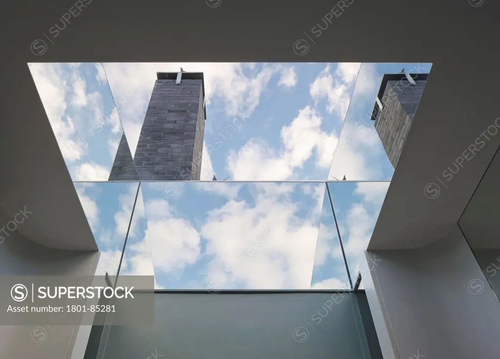 Crowbrook House, Harlow, United Kingdom. Architect Knox Bhavan Architects LLP, 2012. Skylight detail.
