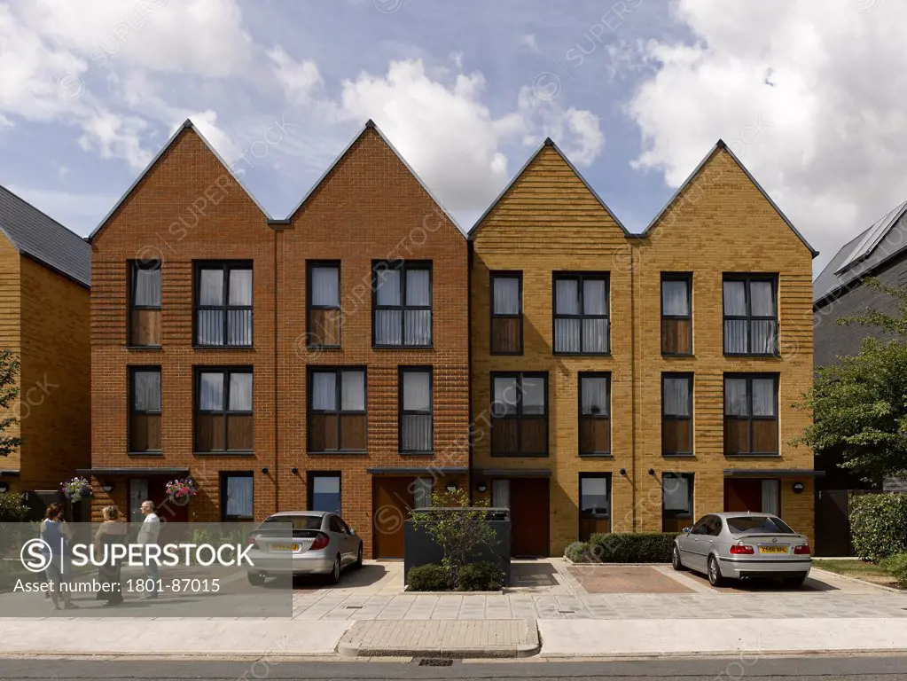Kidbrooke Village, London, United Kingdom. Architect Lifschutz Davidson Sandilands, 2013. Row of social houses.