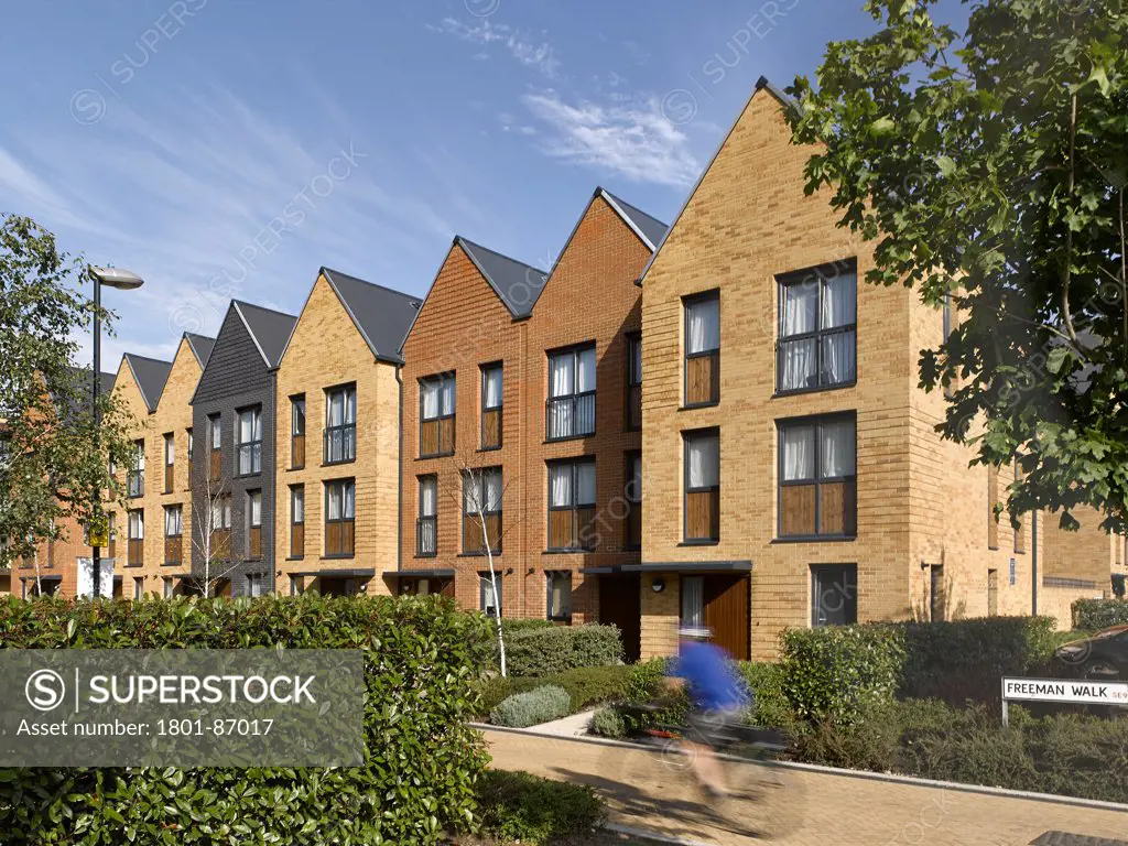 Kidbrooke Village, London, United Kingdom. Architect Lifschutz Davidson Sandilands, 2013. Terraced social housing.