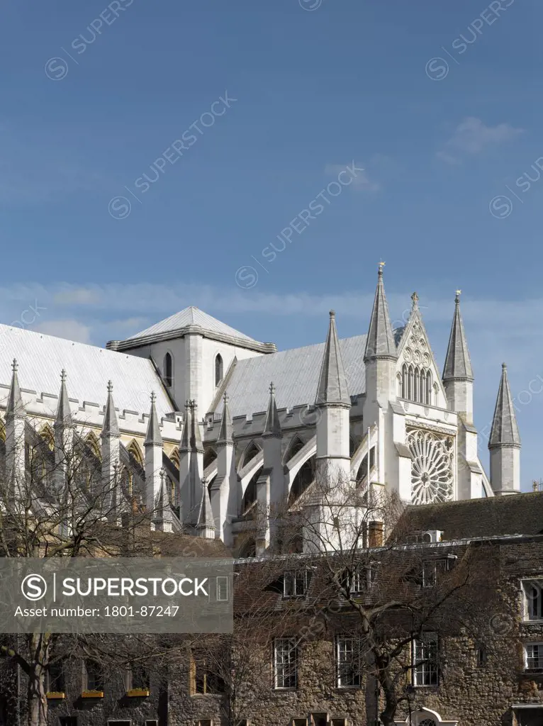 Westminster Abbey, London, United Kingdom. Architect Several, 1745. View from Dean's Yard.
