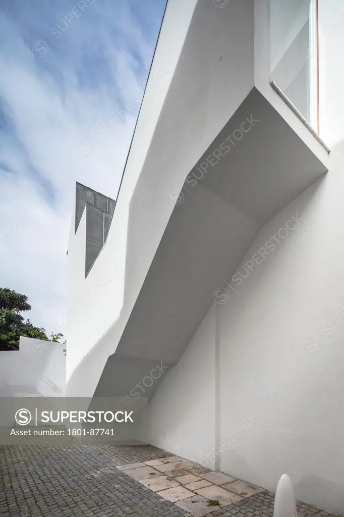 Museum Julio Pomar, Lisbon, Portugal. Architect Alvaro Siza Vieira, 2013. Exterior general view - stair.