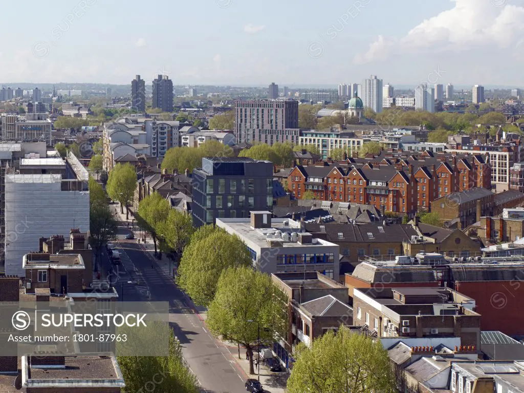 One Valentine Place, London, United Kingdom. Architect Stiff + Trevillion Architects, 2013. High level view.