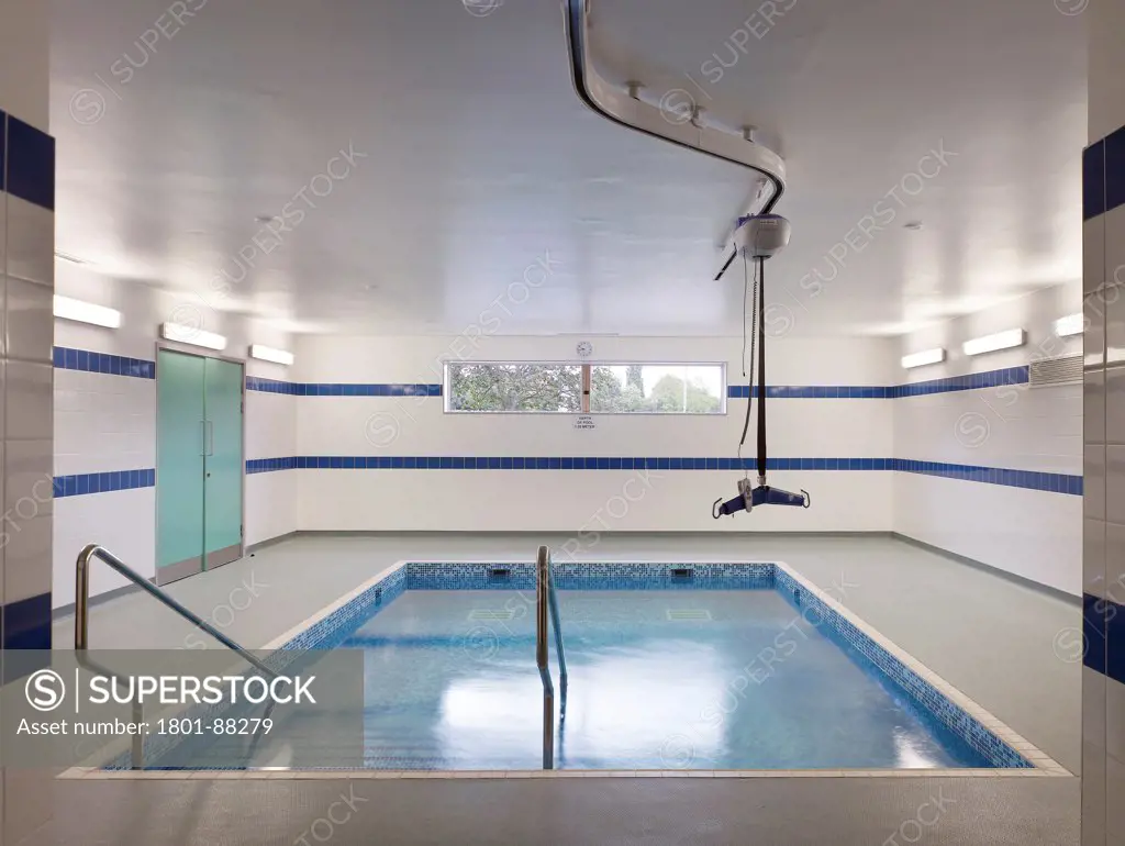 Woodside Inclusive Learning Campus, London, United Kingdom. Architect Penoyre & Prasad LLP, 2012. Swimming pool.
