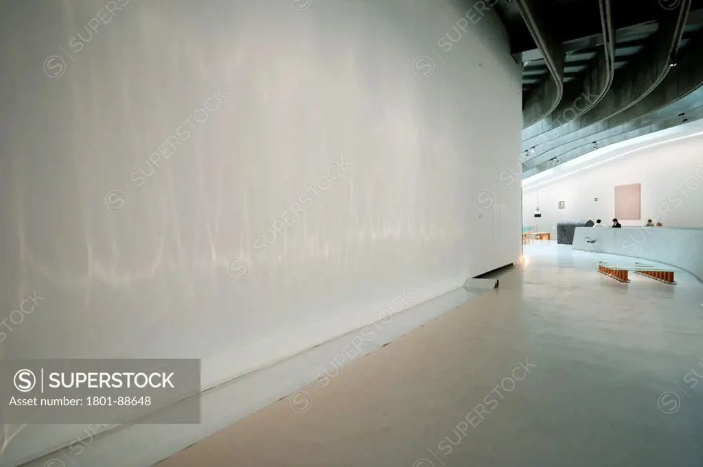 Maxxi, Rome, Italy. Architect Zaha Hadid, 2009. Interior of exhibition space, works by artist Michelangelo Pistoletto.