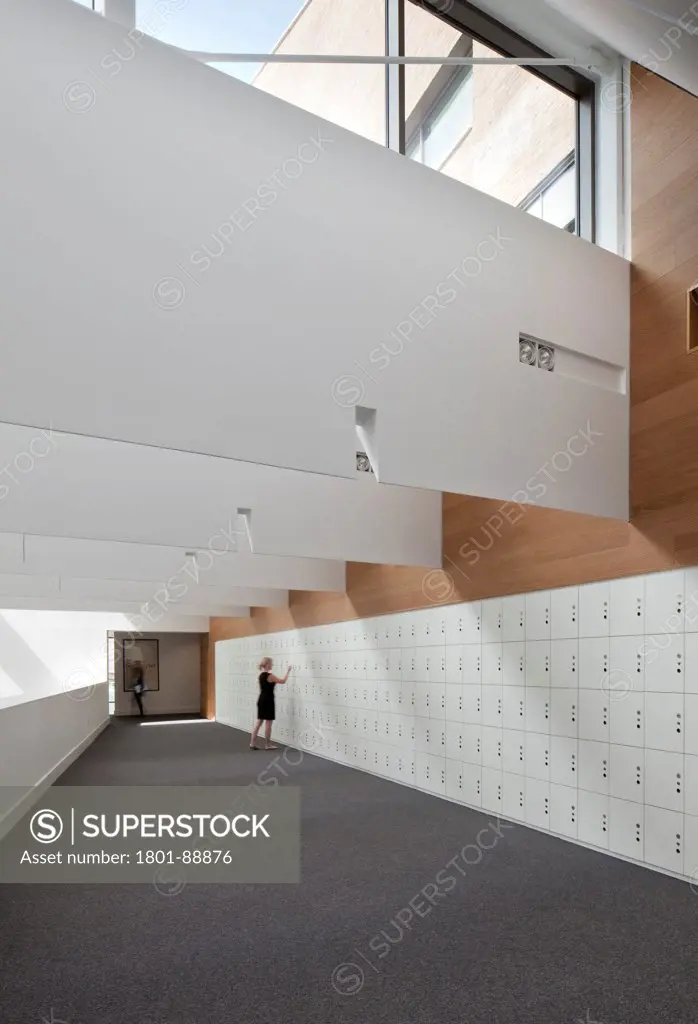 Chetham's School of Music, Manchester, United Kingdom. Architect Stephenson ISA Studio, 2013. Upper level showing large fins which channel daylight.