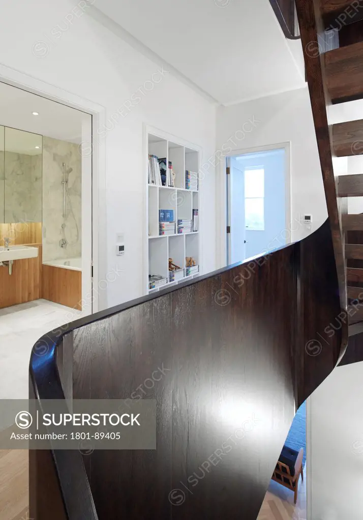 St Johns' Orchard, London, United Kingdom. Architect: John Smart Architects, 2013. Interior View-staircase landing on 3rd floor.