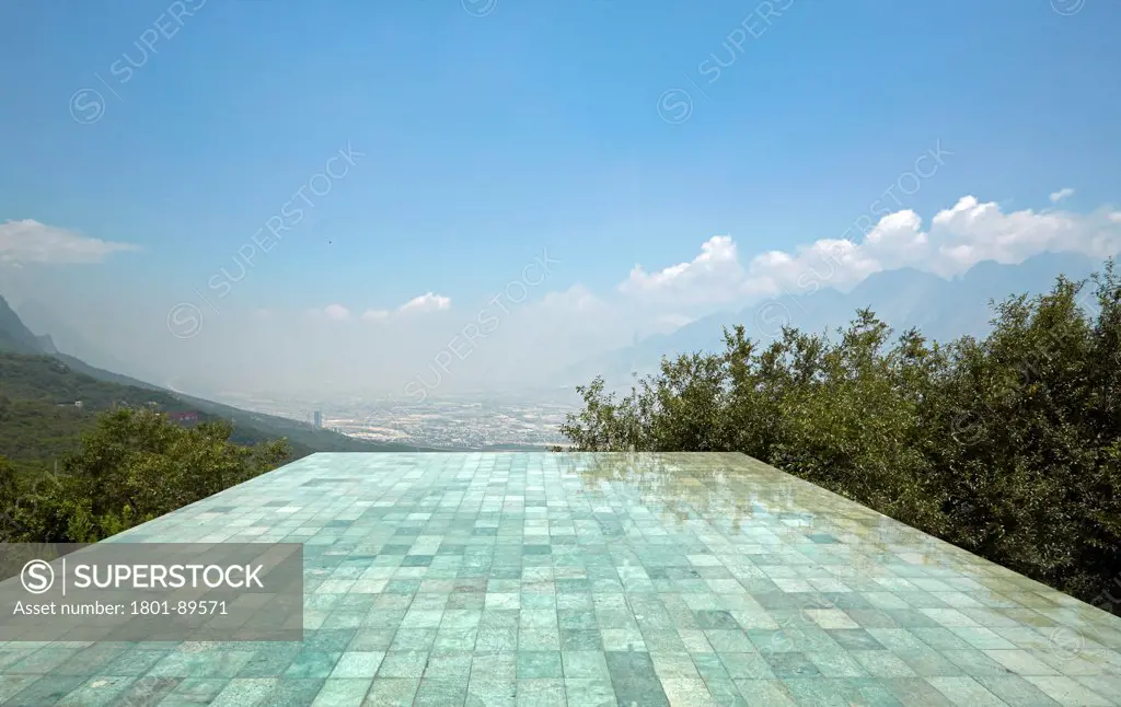 Casa Monterrey, Monterrey, Mexico. Architect: Tadao Ando, 2013. Overall pool view.