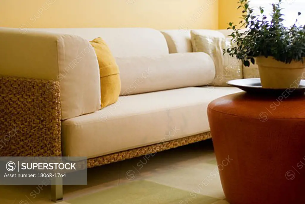 Detail of Contemporary Sofa in Living Room