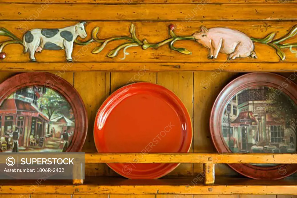 Country Style Plates and Rack