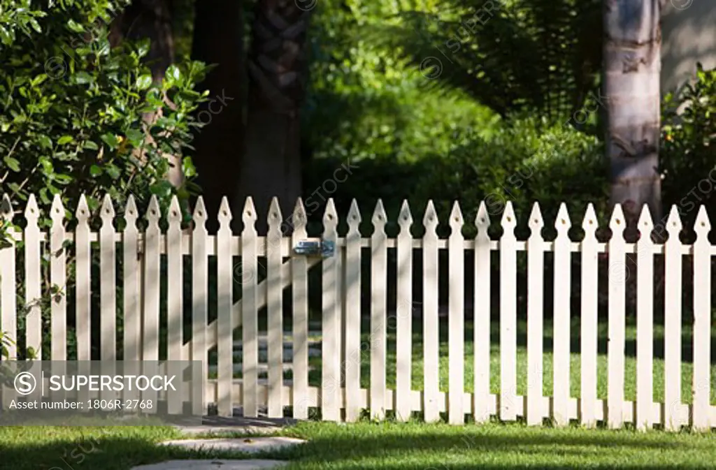White Picket Fence with Gate