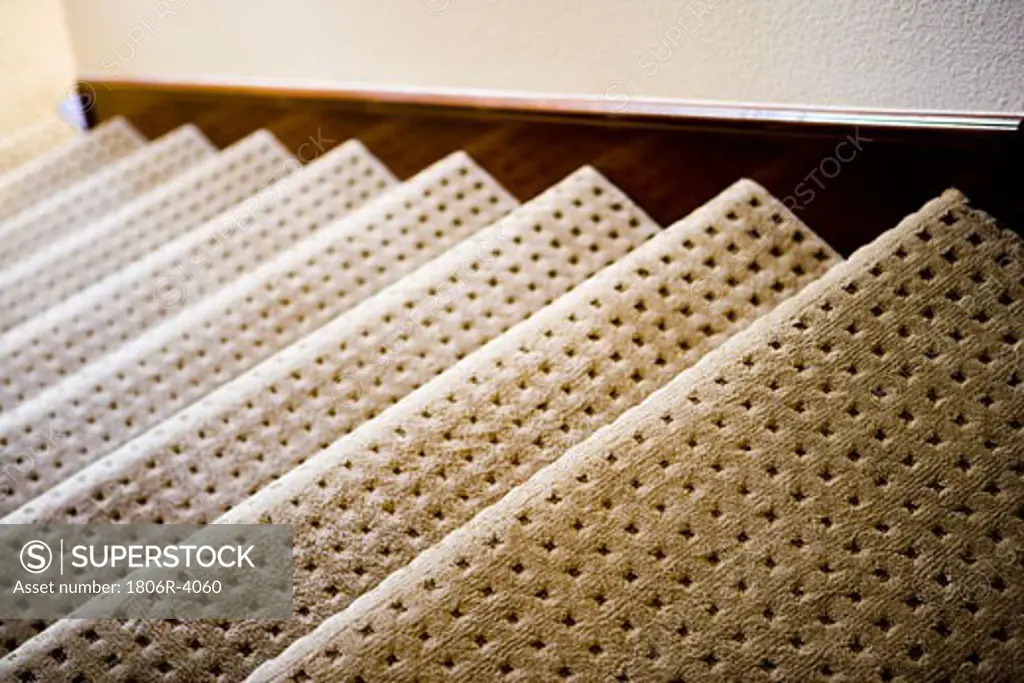 Detail Shot of Textured Beige Carpet with Square Pattern