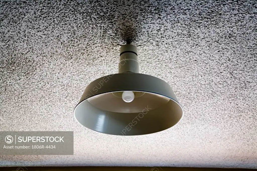 White Janitorial Light Fixture in Ceiling