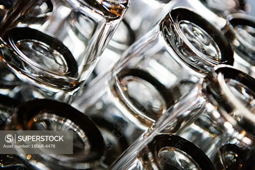 Stacked Clear Glass Cups