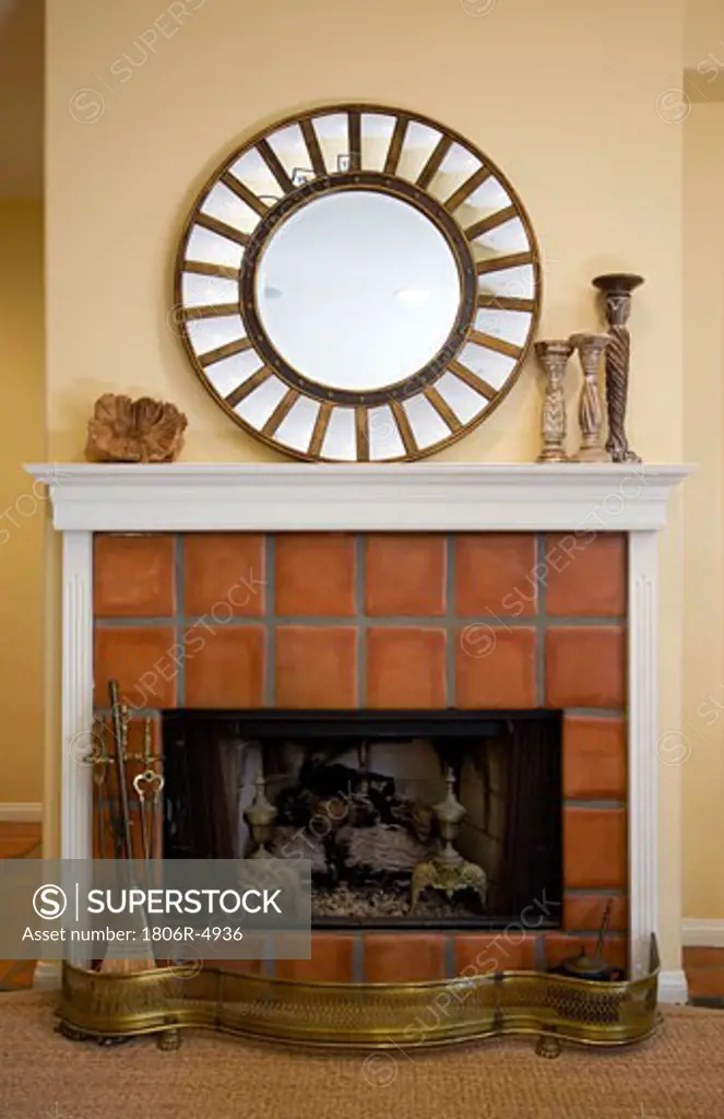 Spanish Style Fireplace and Mantle