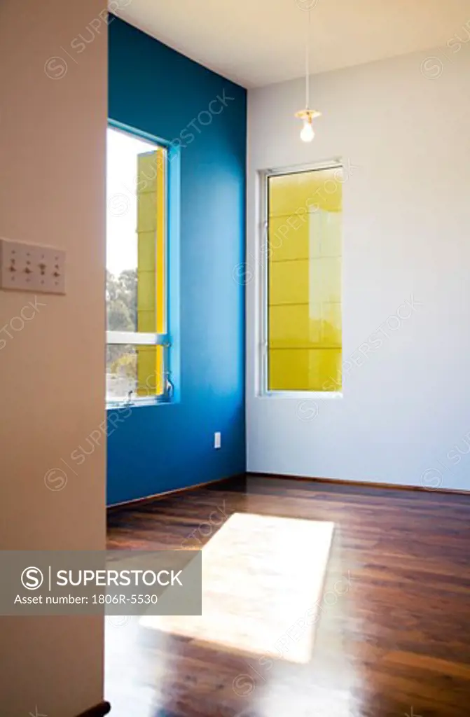 Modern Interior with Blue Wall