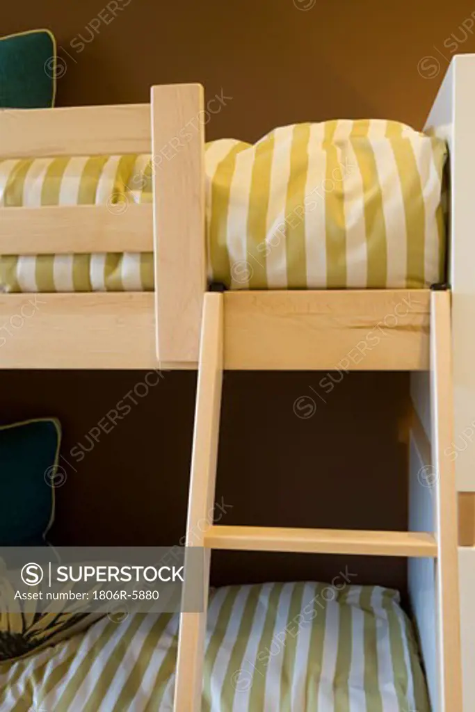 Detail of bunk bed ladder