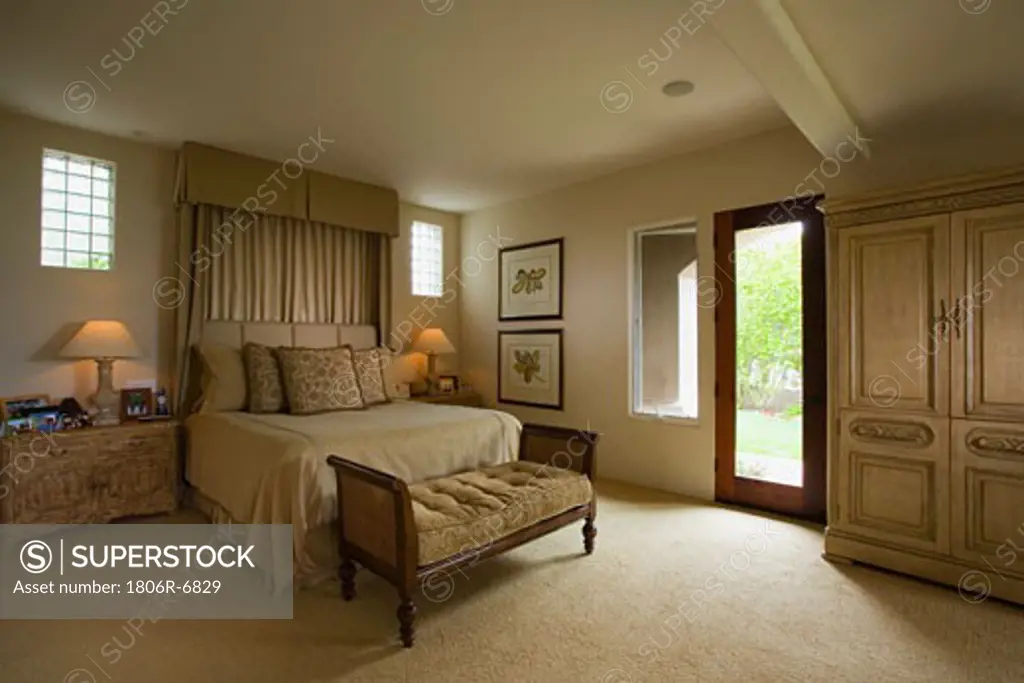 Interior of traditional bedroom