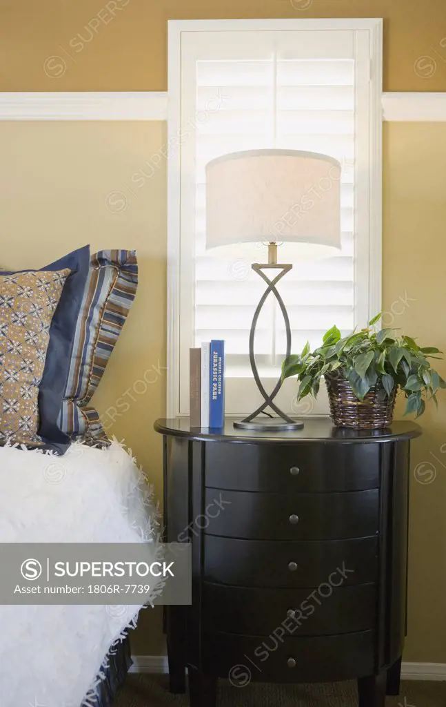 Contemporary black nightstand