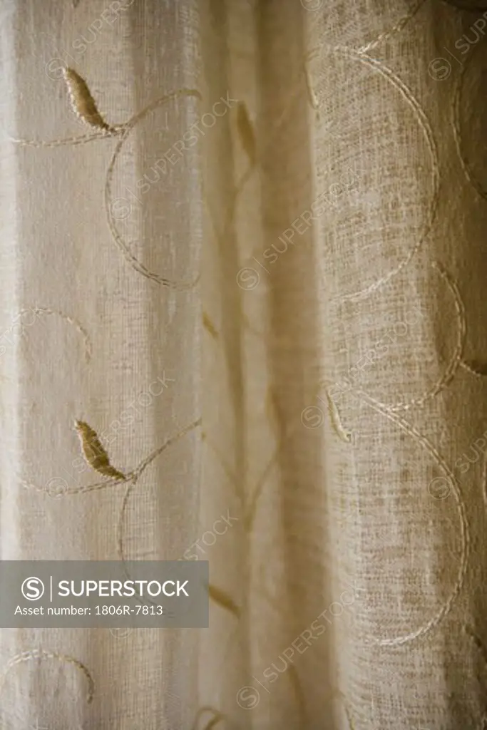 Detail cream colored sheer curtains