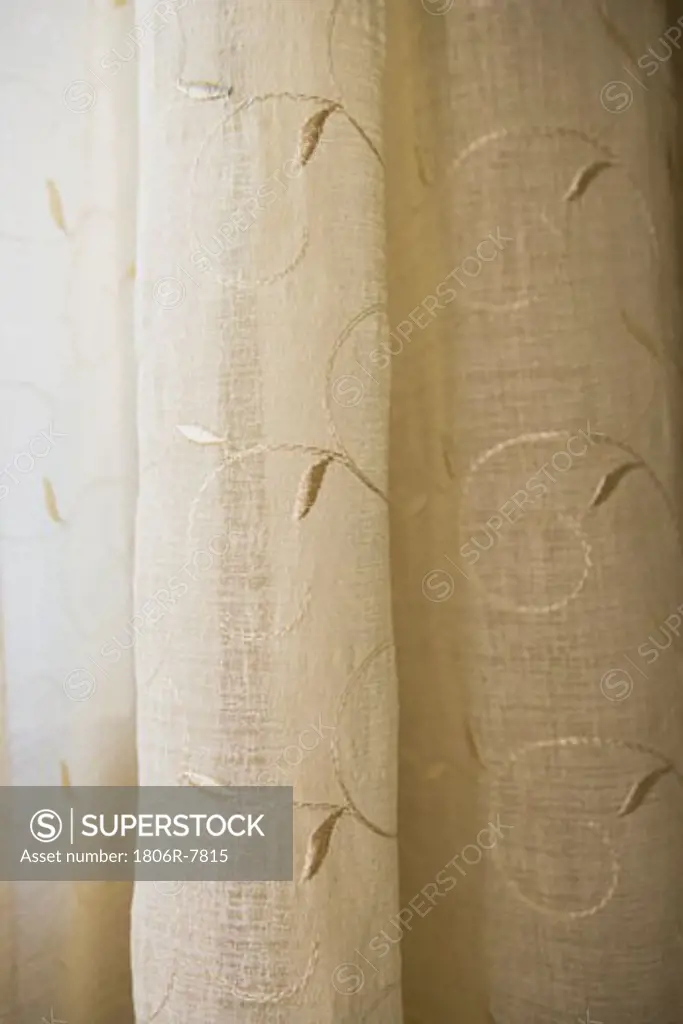 Detail cream colored sheer curtains