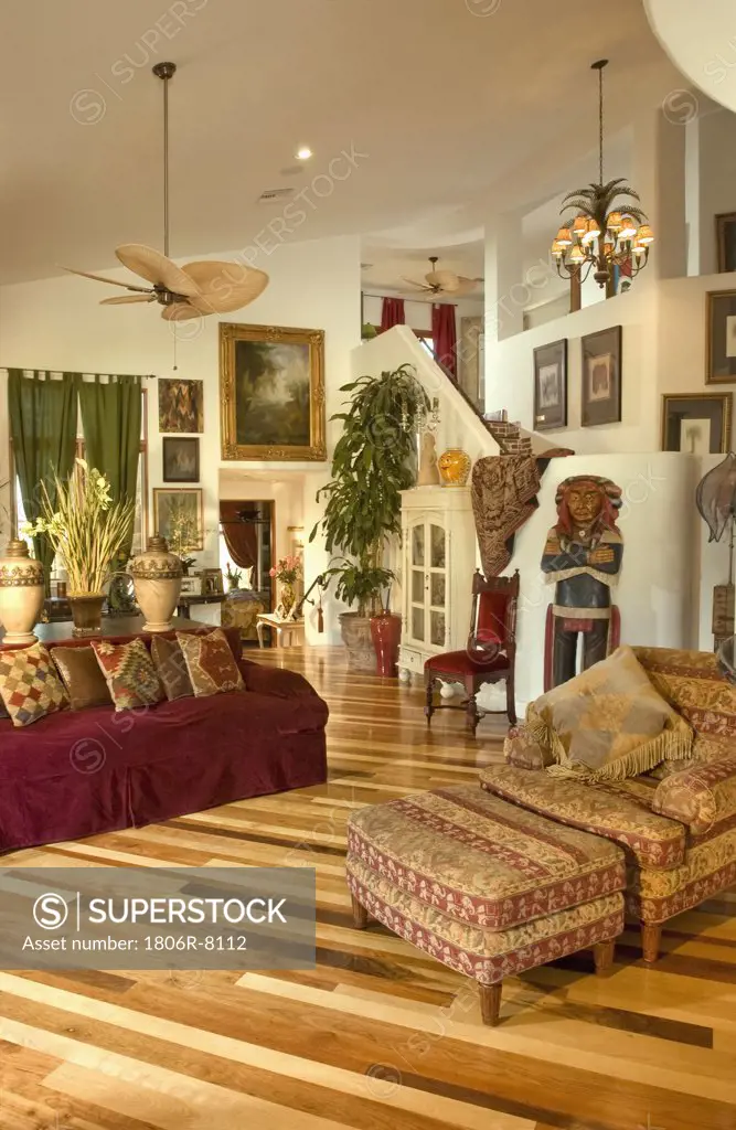 Eclectic living room with Eucalyptus hardwood floors