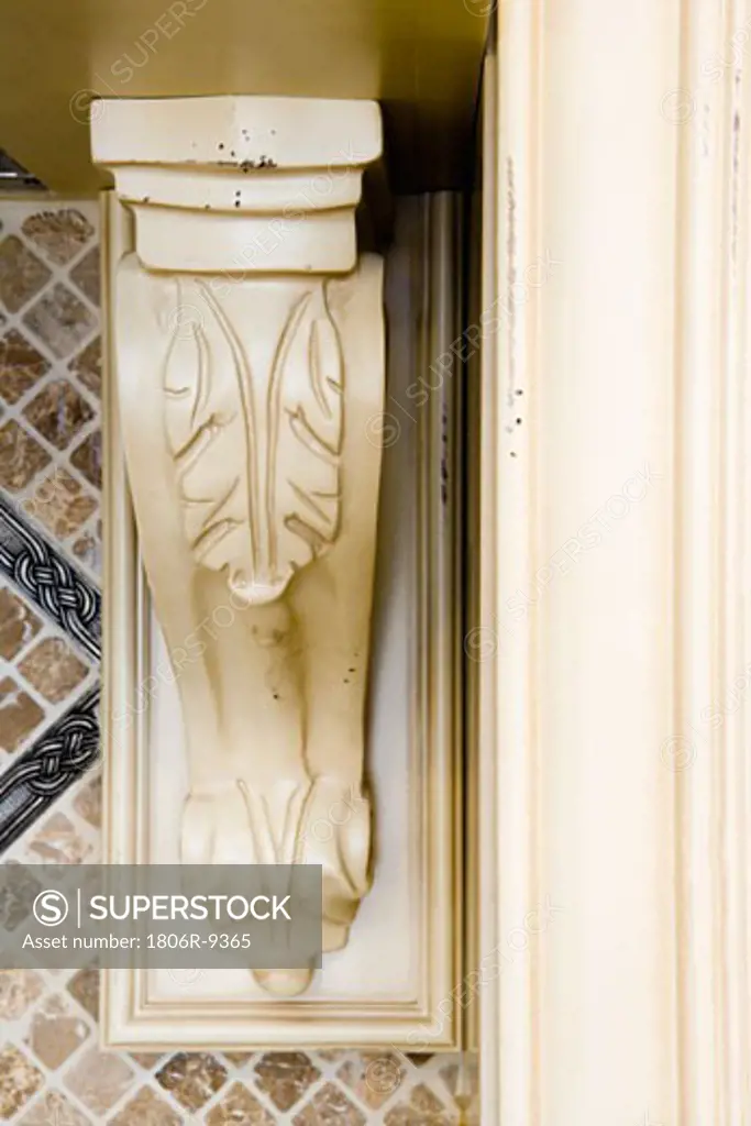 Carved bracket to support mantel