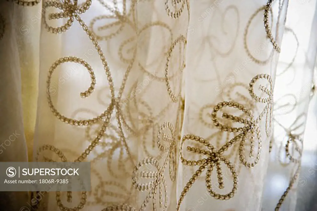 Detail embroidered sheer curtains