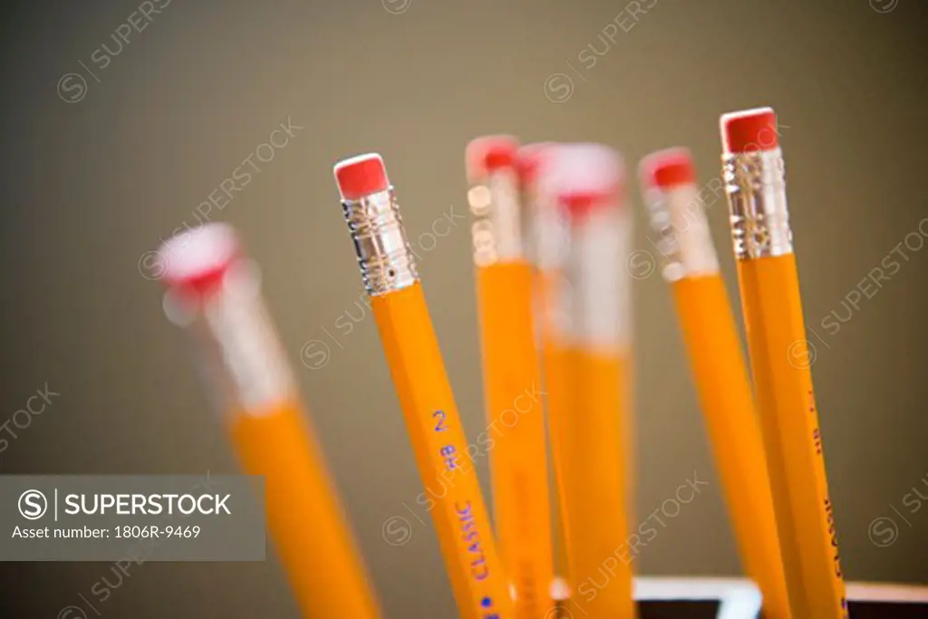 Pencils in pencil holder