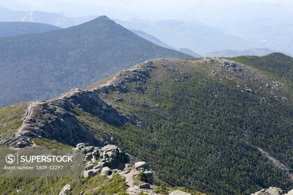 Appalachian Trail....Mount Liberty from the summit of Mount Lincoln during the spring months. Franconia Ridge Trail is in the foreground. Located in the White Mountains, New Hampshire USA