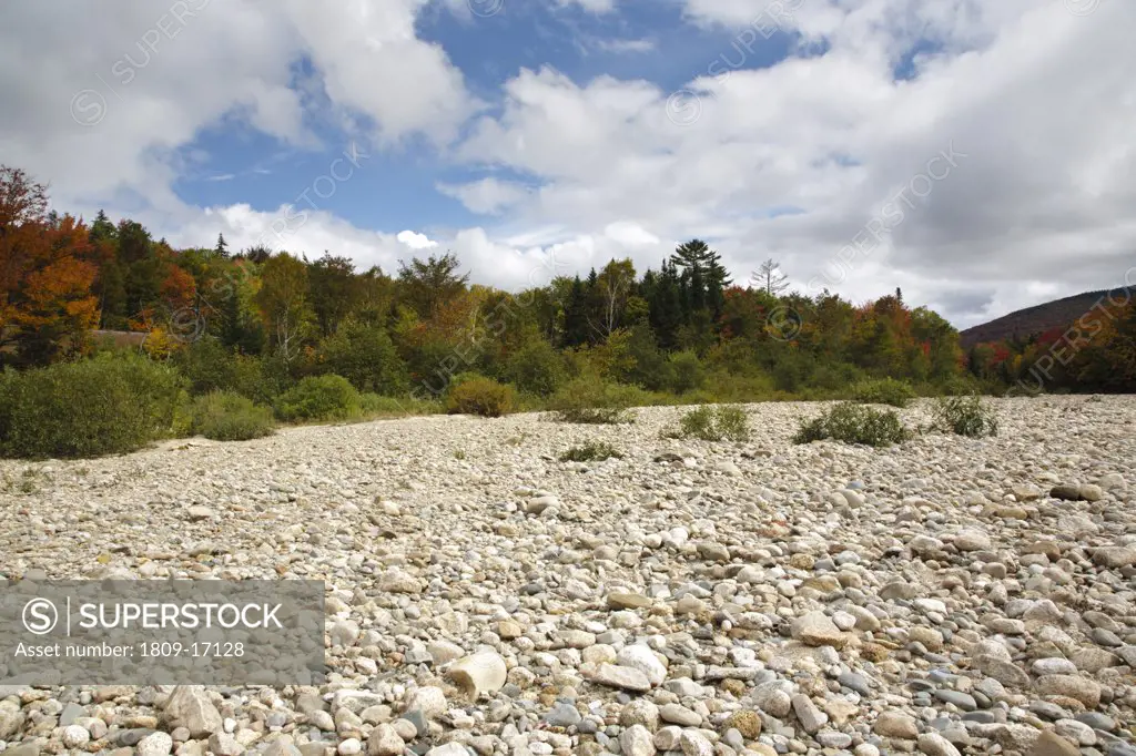 Ammonoosuc River in Carroll, New Hampshire USA during the autumn months