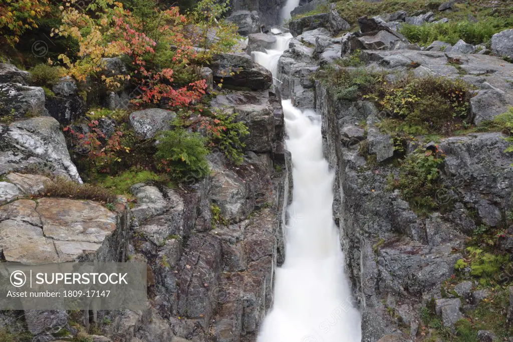 Crawford Notch State Park - Silver Cascade in the White Mountains, New Hampshire USA