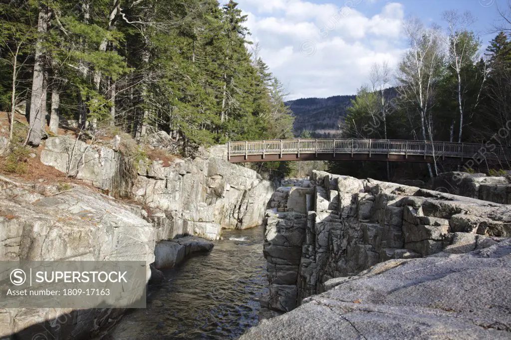 Rocky Gorge Scenic Area along the Swift River in the White Mountain National Forest of New Hampshire USA. This is a roadside attraction along the Kancamagus Scenic Byway.